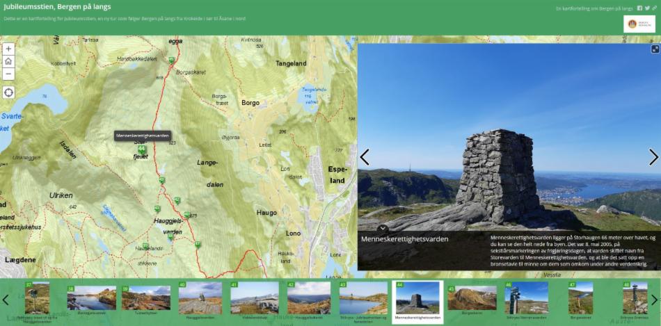 Skjermbilde av kartfortellingen